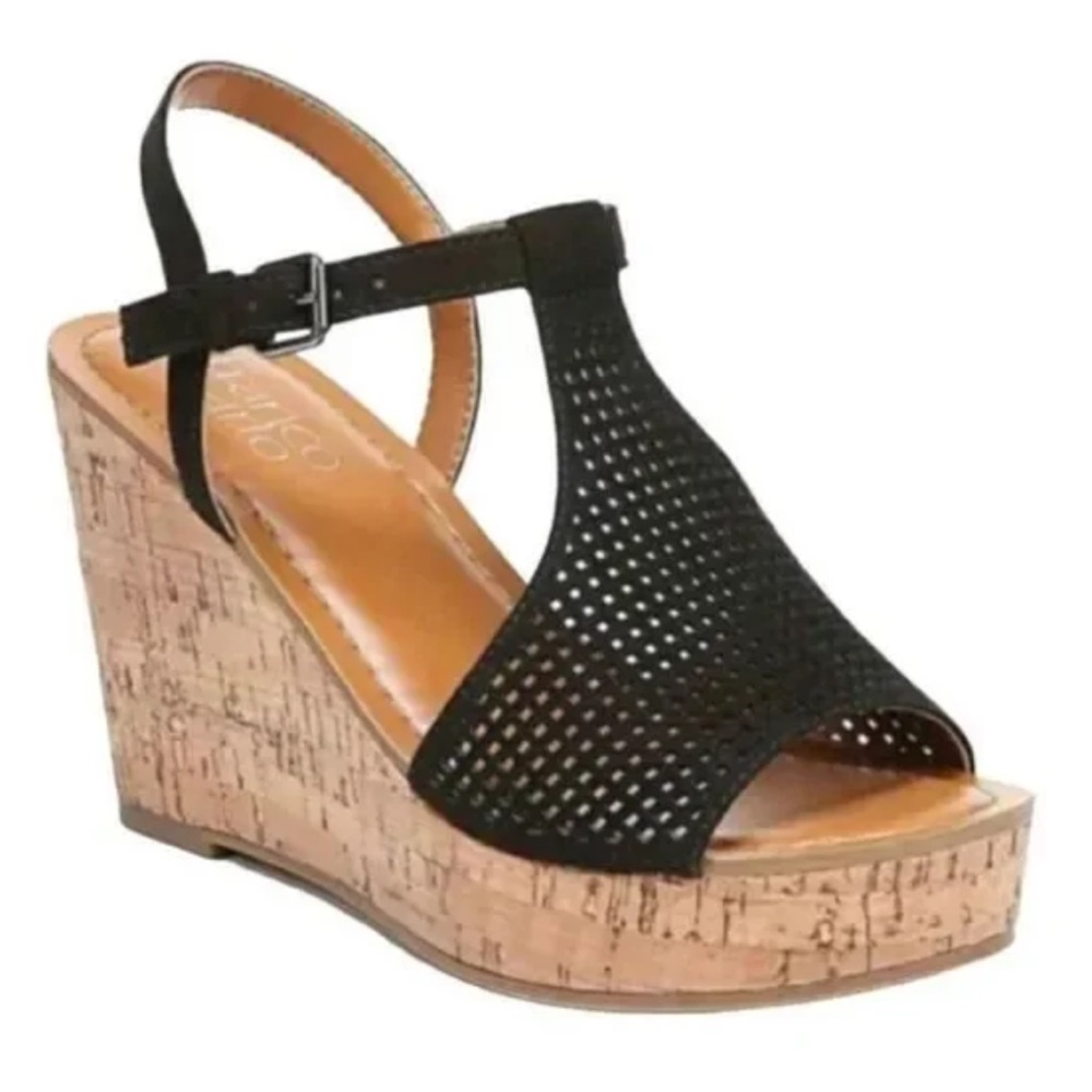 Franco Sarto Clinton 2 Black Wedges